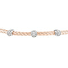 Diamond Trio Station Rose Mesh Bangle