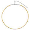 14K Two-Tone 2mm Reversible w/Adj. Chain Omega Necklace