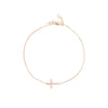 Sideways Mini CZ Cross Adjustable Bracelet