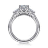 14K White Gold Round Three Stone Diamond Engagement Ring