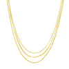 Rolo/Paper Clip/Curb Triple Chain Necklace