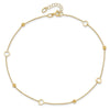 14K Heart and Diamond-cut Bead 10 inch Plus 1 inch Extender - Total 11 inch Anklet