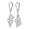 14K White Gold Textured Leverback Earrings