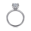 14K White Gold Round Hidden Halo Diamond Engagement Ring