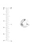 Sterling Silver Round Puff Hoop Earrings