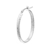 3mm x 32mm Diamond-Cut Oval Hoop Earrings