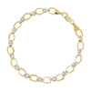 Two-Tone Flat Oval Link Bracelet