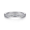 Curved 14K White Gold Channel Set Diamond Anniversary Band