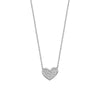 Sterling Silver CZ-Filled Heart Adjustable Necklace