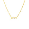 Twin Diamond Paper Clip Necklace