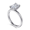 14K White Gold Emerald Cut Solitaire Diamond Engagement Ring