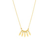 Mini Bezel Leaf Drop and Bead Necklace