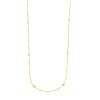 Sterling Silver Mini Bead and CZ Bezel Station Long Necklace