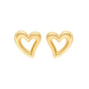 Small Open Heart Stud Earrings