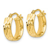 14K Polished and D/C Hoop Earrings