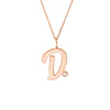 Script “D” Initial with Diamond Bezel Necklace
