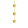 Triple-Puffed Heart Threader Earrings