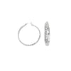 Sterling Silver Diamond Cut Hoop Earrings