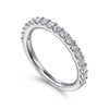 14K White Gold Shared Prong Diamond Wedding Band