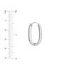 Sterling Silver Long Oval Hoop Earrings