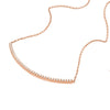 Sterling Silver Curved CZ Bar Adjustable Necklace