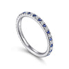 14K White Gold Diamond and Sapphire Anniversary Band