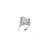 14K White 6.5 mm Round .08 CTW Diamond Semi-Set Vintage-Inspired Engagement Ring