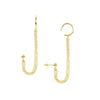 Triple D/C Bead Chain Drape Earrings with Ear Cuff