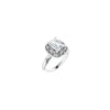 14K White 8x6 mm Emerald Engagement Ring Mounting