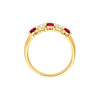 3.5mm Round Ruby &amp; Diamond Ring - 5 Stone