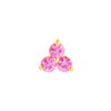 3.0mm Pink Sapphire Trio Stud Earrings