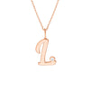 Script 'L' with Diamond Bezel Necklace