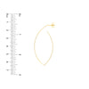 Wire Marquise Hoop Earrings on Post Back