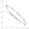 14K White Gold Polished Twisted Hinged Bangle
