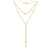 Double Stranded Hammered Bar Dangle Necklace