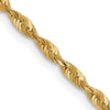 10K 1.8mm Diamond-Cut Lightweight Rope Chain