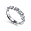 14K White Gold 9 Stone French Pavé Diamond Wedding Band