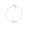 Sideways Cross on Chain Adj. Bracelet