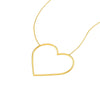 Slanted Oversized Wire Heart Adjustable Necklace