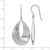 Sterling Silver RH-plated Polished and Textured Dangle Earrings