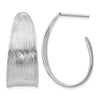 Sterling Silver RH-plated Polished and Textured Earrings
