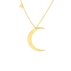 Crescent Moon with Star Stations Necklace