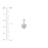 Diamond-Cut Puffed Heart Dangle Earrings