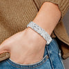 Sterling Silver RH-plated Polished Braided Bracelet