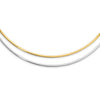 14K Two-Tone 2mm Reversible w/Adj. Chain Omega Necklace