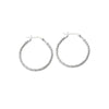 Plated Sterling Silver Curb Chain Hoop Earrings