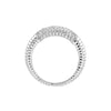 Diamond Pave Ribbed Dome Ring (White Gold)