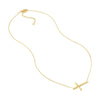 Large Sideways Cross Adjustable Necklace