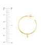 Diamond Bezel Dangle Hoop Post Earrings