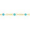 Light Turquoise Enamel Bead on Piatto Chain